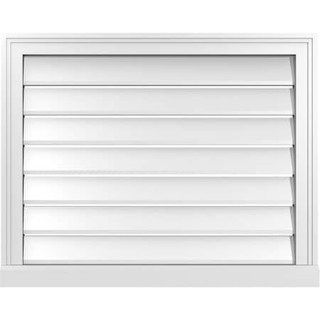 Ekena Millwork Vertical Surface Mount PVC Gable Vent: Functional, w/ 2"W x 2"P Brickmould Sill Frame, 30"W x 24"H GVPVE30X2403SF